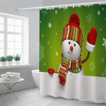 Pencetakan digital Natal tirai shower non-berlubang